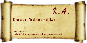 Kassa Antonietta névjegykártya